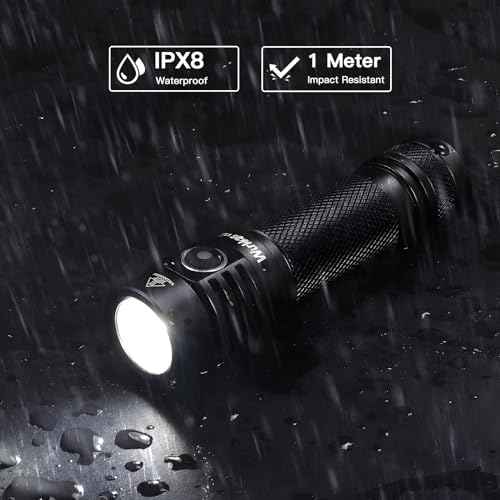 Wurkkos Flashlight WK03-1800 High Lumen Flashlight,SST-40 LED 90CRI 217M 6000K IP68 Waterproof LED Flashlight,EDC Pocket Flashlights 5 Modes for Camping,Home,Emergencies