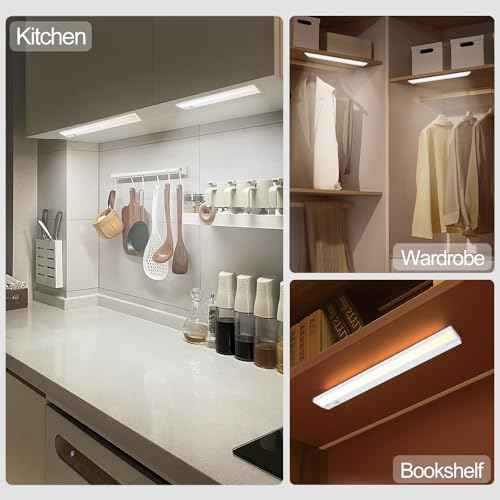 Ansen 3Packs of Under Cabinet Lights for Kitchen, 12in 10W 666LM, Dimmable Hardwire Led Light for Closet, CRI>92, R9>90, 3 Color Temperature, 3000K/4000K/5000K(Warm White, Cool White, Daylight)