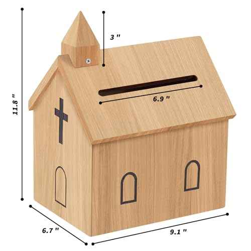 Offering Boxes for Church - Prayer Request Box, Wood Church Offering Collection Tithing Donation Fundraising Box 9.1 x 6.7 x 11.8 in