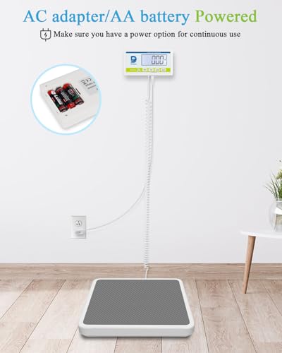 Medical Scale for Body Weight with Digital Display, 660 lb Limit, High Accuracy Medical Grade Floor Scale, Heavy Duty, kg/oz/lb Settings, AC Adapter & Battery Included, Portable Home & Physician Scale