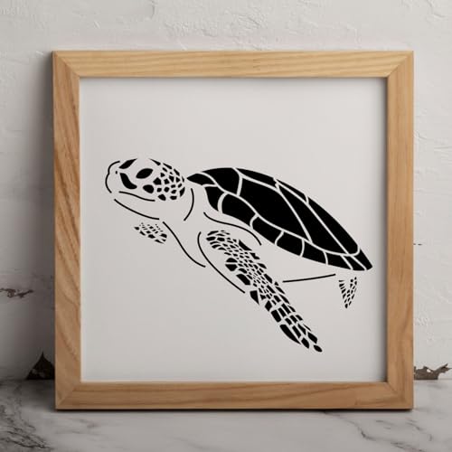 MAGJUCHE Turtle Stencil 6 Inches, Reusable Sea Turtle Stencil for Painting DIY Crafts Decor