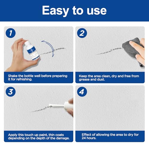 Styleonme Touch Up Paint White, Multi-Surface Touch Up Paint Pen, suitable for wall, metal, wood, floor, appliance maintenance, refrigerator, dishwasher, dryer, washing machine, microwave oven and other household appliances semi-gloss paint repaint