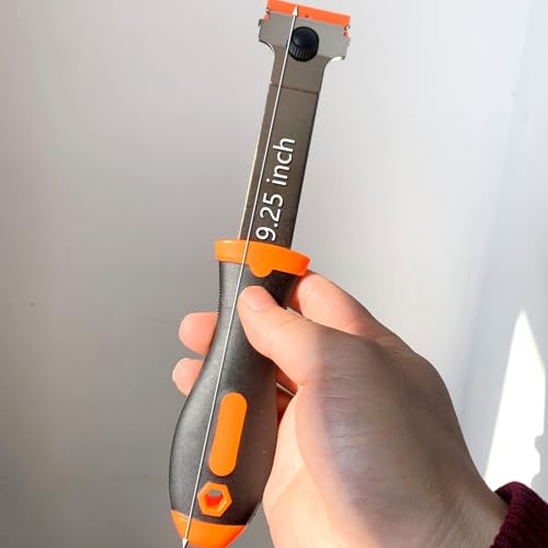 4 Pack Razor Blade Scraper Tool, Multi-Purpose Glass Scraper with 20 PCS Metal & Plastic Blades, Durable Cleaning Scraper for Windows, Stickers, Paint, Cooktops, and Adhesive Removal