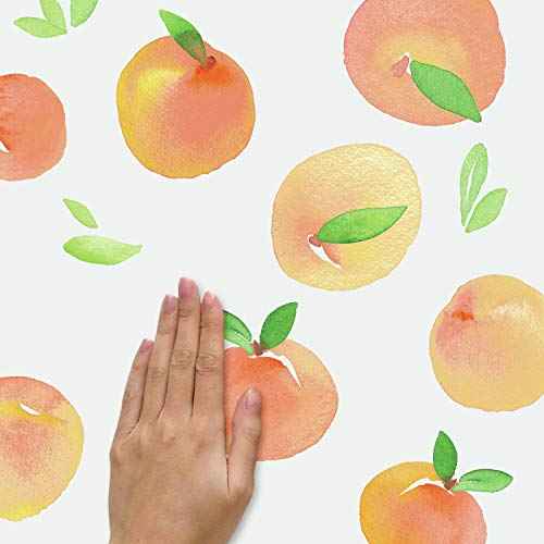RoomMates RMK4583SCS Sweet Peaches Peel and Stick Wall Decals, Peach, Orange, Yellow, Green