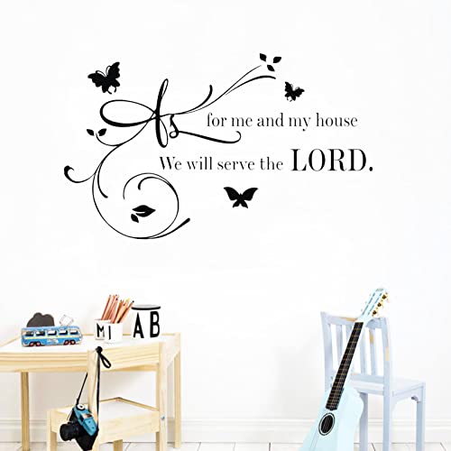 Bible Verse Wall Stickers Decorations for Bedroom Vinyl Decals for Living Room Bathroom Dorm, Inspirational Quotes Christian Scripture Jesus Prayer Religious Home Art Family Decor Sayings Sign-We Will
