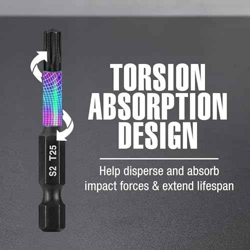 WORKPRO 12pcs T25 Torx Impact Screwdriver Bit Set, CNC Machined S2 Steel Tips with Magnetism, 1/4¡± Hex-Shank Star Driver Bit, 2¡± Long Impact Screwdriving Bits with Storage Box