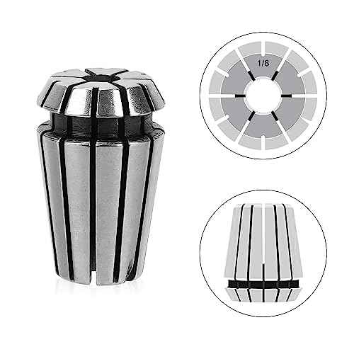 15pcs ER11 Spring Collet Set for CNC Engraving Machine and Milling Lathe Tool Workholding Engraving Collets including 1mm-7mm,1/4",1/8"