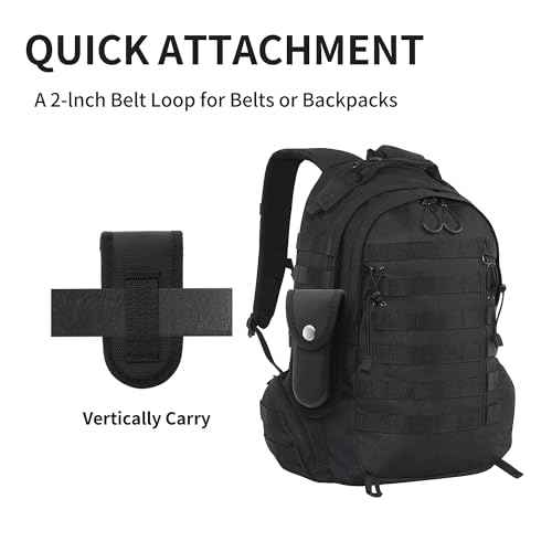 Nylon Pocket Knife Sheath, 4'' Multitool Pouch, Folding Knife Belt Sheath with Snap Closure and Vertical Carry Belt Loop, Multitool Case for Outdoor or Daily Use, Medium Size