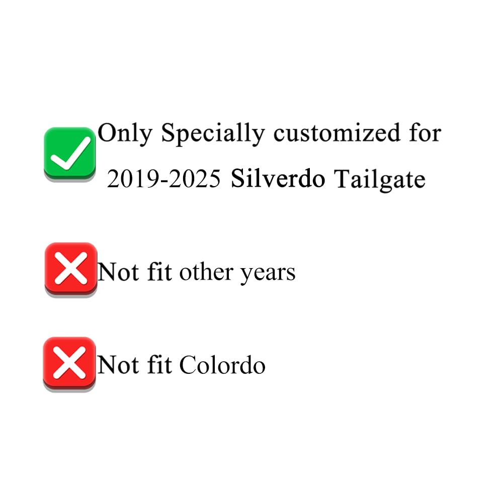 Tailgate Insert Letters Compatible with Chevy Silverado 2019 2020 2021 2022 2023 2024 2025 3D Emblems Badge with Strong Adhesive Matte Black
