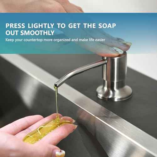 Kitchen Faucet with Soap Dispenser, 3 Modes Stainless Steel Kitchen Sink Faucet with Pull Down Sprayer, Brushed Nickel Single Handle High Arc Mixer Taps for Bar Laundry Camper RV