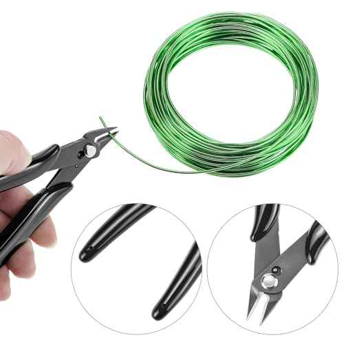 QWORK Bonsai Training Wire with Wire Cutter - 5 Rolls, Total 164 Feet Aluminum Wire 1/1.5/2.0 mm
