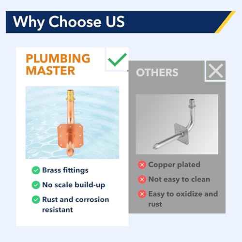 Copper Stub Out Elbows with Wall Flange Stub Out 1/2"-6inch Lengh Easy to Install, Lead-Free-PEX Stub Out Accessories, ASTM F1960£¨10pcs£©