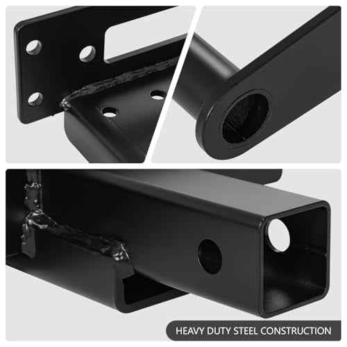 DNA MOTORING Cradle Winch Mount Mounting Plate Foldable for 2" Class IV Hitch Receivers, Up to 12,000Lbs Capacity, Powder Coated Steel, Tow-Mount