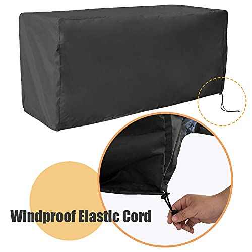Deck Box Cover Waterproof Heavy Duty Patio Ottoman Cover All Weather Protection Outdoor Large Deck Cover Rectangular for Keter Suncast Lifetime