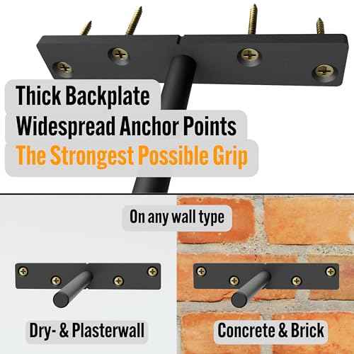 EVALD Heavy Duty Floating Shelf Bracket | 6-Inch Floating Mantel Mount, Blind Shelf Supports, and Anchors | Floating Shelf Hardware for Home and Office Decor | Fireplace Mantel Brackets (6 Pack)