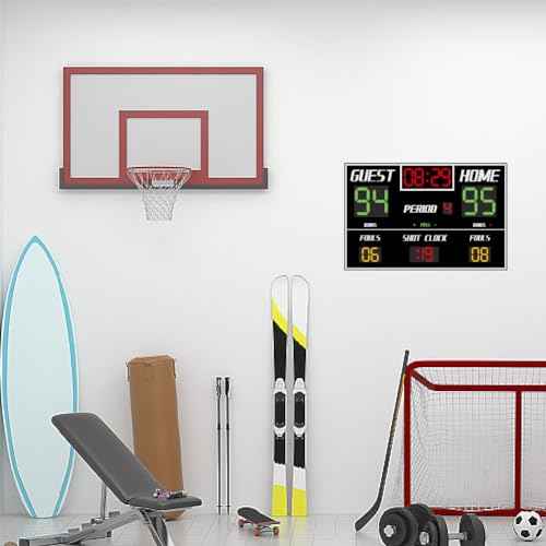 SUPERDANT Basketball Scoreboard Wall Stickers Self Adhesive Decals Basketball Scoreboard Wall Decor Vinyl Art Mural Decals Waterproof Decoration for Kids Room Home Living Room Bedroom 37.7x23.6in