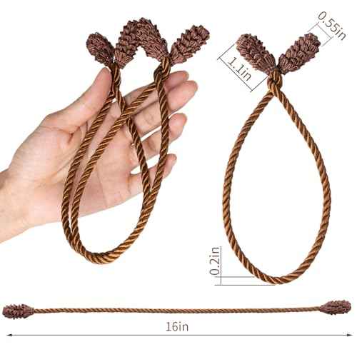 16pcs Brown Christmas Garland Twist Ties - Reusable and Flexible Banister Decoration Ties for Stair Railings, Wreaths, Stockings & Holiday Home Decoration
