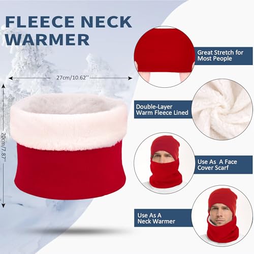 Winter Beanie Hat Scarf Touchscreen Gloves Set for Men and Women, Beanie Gloves Neck Warmer Set with Warm Knit Fleece Lined