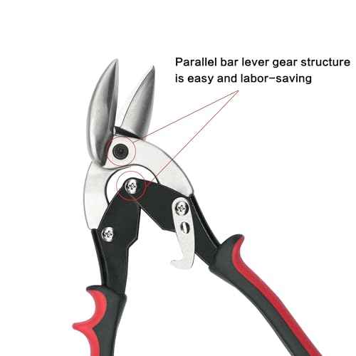 2Pcs Left and Right Regular Tin Cutting Shears Metal Cutter with Comfort Grip and Safety Lock Suitable For Cutting Thin, Moderately Hard Metal Materials