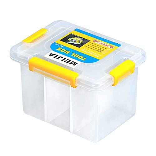 MEIJIA Plastic Tool Organizers With Removable Dividers,Plastic Storage Organizer Box (7.5")