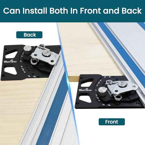 Adjustable Angle Track Saw Square with -60¡Æ to 60¡Æ Quick Positive Angle Stop,Guide Rail,Protractor,90 Degree Right Rail Guide Compatible with Festool and Makita