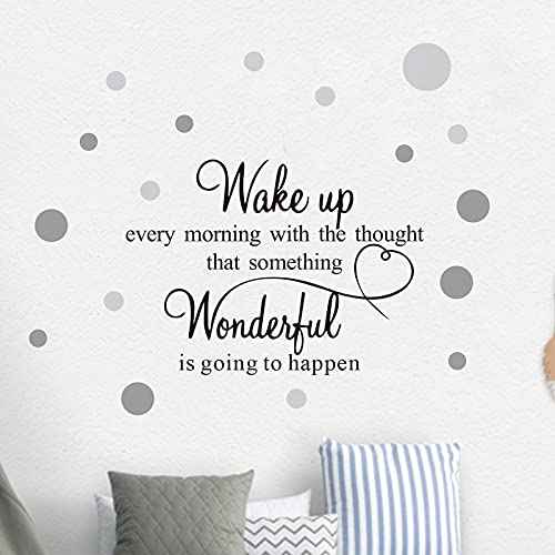 COKOYY Motivational Art Quotes Wall Decals, Inspirational Sayings Words with Dots, Vinyl Letters, Removable DIY Sign Wall Mural for Bedroom, Living Room, Home Decoration