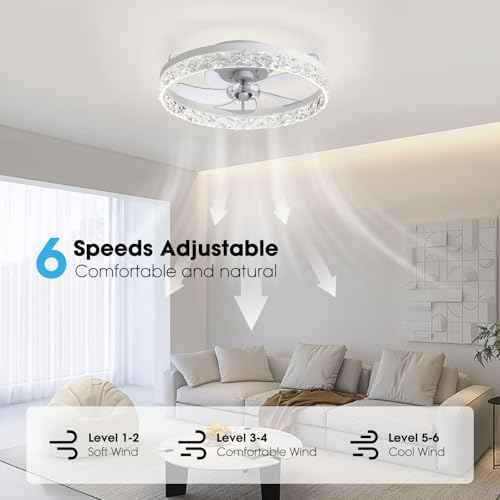 Ceiling Fans with Lights and Remote, 20¡± Ceiling Fan with 3 Blades, Modern Low Profile Ceiling Fan, Noiseless Reversible DC Motor for Bedroom Living Room