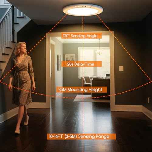 3 Pack Rechargeable Motion Sensor Ceiling Light, Wireless Ceiling Lights Battery Operated Closet Light with Remote, 500LM 3000K/4500K/6500K, 0.55¡È Ultra Thin Lights for Bathroom Hallway Pantry