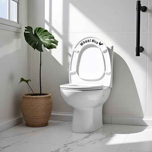 Funny Cock Toilet Stickers, Whoa Nice Toilet Sticker Decal, Waterproof Vinyl Wall Art Sign Decor, Removable Self-Adhesive Toilets Seat Quote Murals for Restroom Door Seat Decoration, Accessories