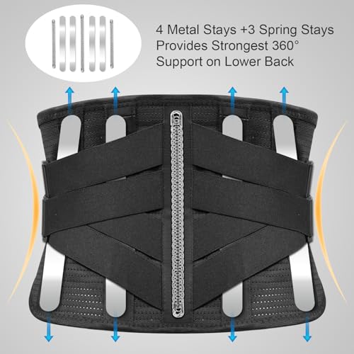 Back Brace for Lower Back Pain, for Men and Women, Superior Support Belt for Sciatica, Herniated Disc, and Scoliosis Relief - Breathable Lumbar Support for Work and Heavy Lifting