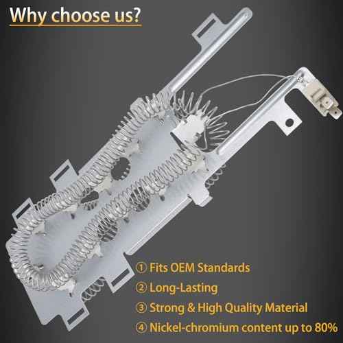 Dryer Heating Element Kit Compatible With Maytag MED3500FW0 MEDB200VQ0 MED5500FW0 MED4200BW0 MED5500FC0 MED6000AW0 MEDB400VQ0 MEDB400VQ1 MED8200FC0 MED3000BW0 MED4000BW0