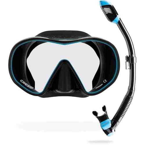 Cressi Single Lens Frameless Scuba Mask & Dry Snorkel for Snorkeling, Scuba Diving, F-Dual & Supernova Dry: Designed in Italy