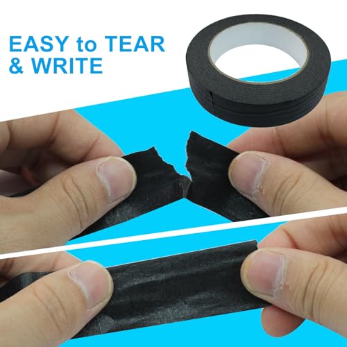 2 Rolls Black Masking Tape, 1" x 55 Yards Medium High Tack Masking Tapes, All Purpose Label Tape for Painting, DIY, Home, School, Office, Labeling and Crafts