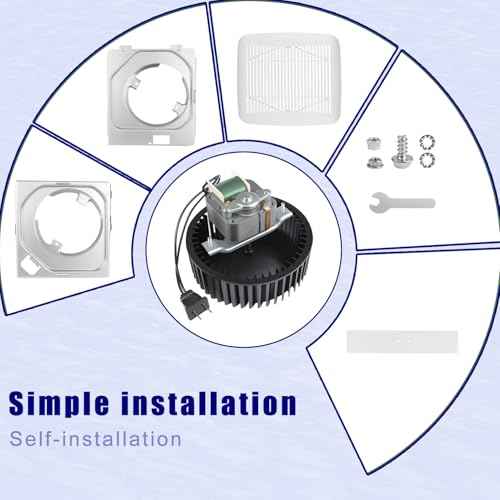2025 Upgraded BKR60 Bath Fan Replacement Motor and Cover/Grille Compatible with Broan 670 671 688 689 NuTone 693 695 696N 695C 690NT 690NT-A Bathroom Exhaust Fan 3.0 Sones 60 CFM 2-Year Qa