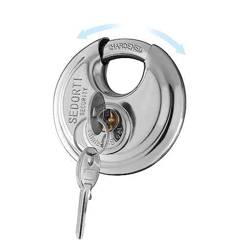 5-Pack Discus Padlocks Keyed Alike, 2-3/4 inch Wide, Stainless Steel 304 Round Lock, Waterproof and Rustproof Storage Lock with Brass Keys, Ideal for Storage Unit Gate, Outdoor, Shed, Fence