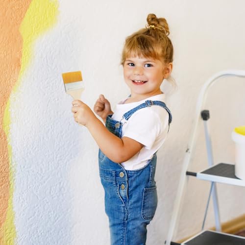 16 PCS Small Paint Brush, Small Paint Brushes for Touch Up, 1/2 Inch Paint with Wood Handle 0.47in/1.18in/2.36in for Wall, Touch-Up, Cabinet, Fence, Edge Painting Tools