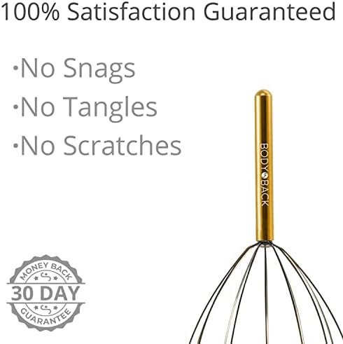 Body Back Scalp Massager, Head Scratcher, Manual Head Massager for Stress Relief, Relaxing Scalp Scratcher, Tingler for Gentle Hair Stimulation (Gold)