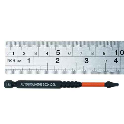 AUTOTOOLHOME 10 Pack #2 Square Driver Bit 4 inch Long Square Impact Drill Bit for Pocket Hole Jig System SQ2 Bits