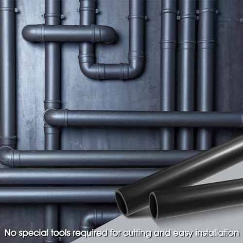Landical 2 Pcs 1.5 Inch x 2 ft Black ABS Pipe DWV Drain Pipe Plastic Fittings for Drain Waste and Vent