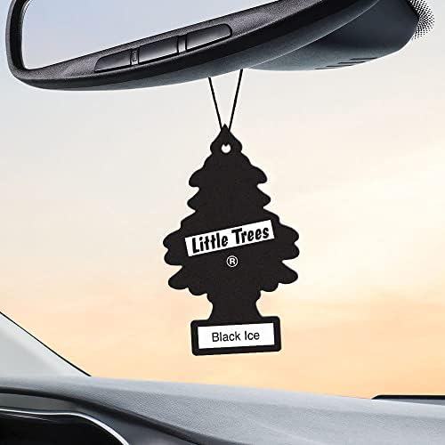 LITTLE TREES Car Air Freshener | Hanging Tree Provides Long Lasting Scent for Auto and Home | Black Ice, 24 Air Fresheners