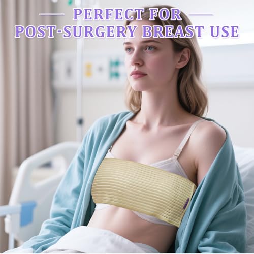 Abdomencare Breast Implant Stabilizer Band I Post Surgery Breast Band Chest Compression Wrap For Women I Breast Augmentation Band I Bra Breast Reduction Recovery Supplies For Healing I One Size (Beige)