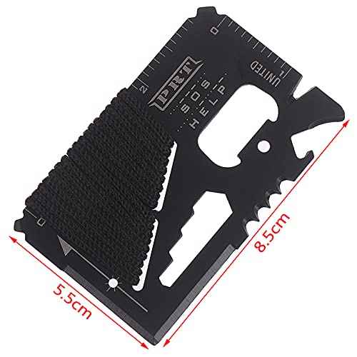 14 in 1 Beer Opener Survival Card Tool,Credit Card Sized Wallet Multitools Gift for Men & Gadgets Tactical Survival Tools (5 PCS)