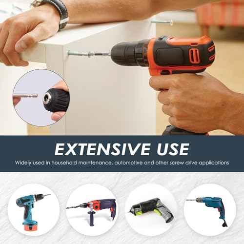 18 Pcs Magnetic Screwdriver Drill Bit Set, Impact-Resistant and Anti Slip Bits, Carbon Steel Impact Driver Screwdriver Bit for Screws Electric Drill (25/50/65/70/75/90/100/120/150mm)