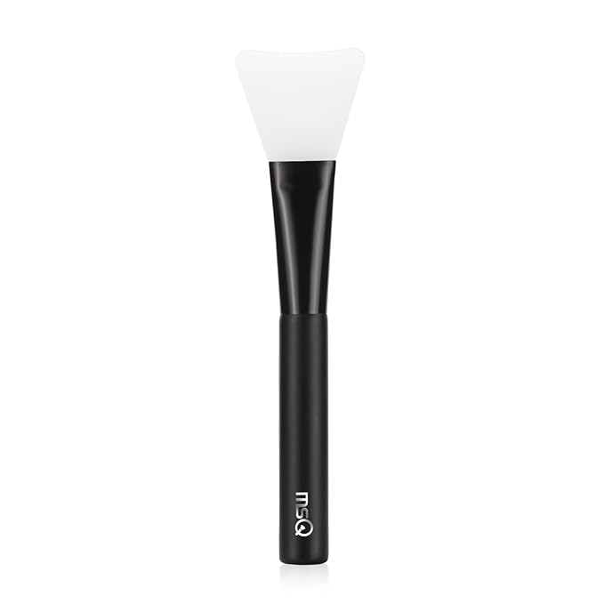 MSQ Silicone Face Mask Brush, Soft Facial Cleansing Scrubber, Facial Mask Brush for Mud, Clay, Charcoal Mixed Mask, DIY, Skincare Applicator Tools (Black 1PC)