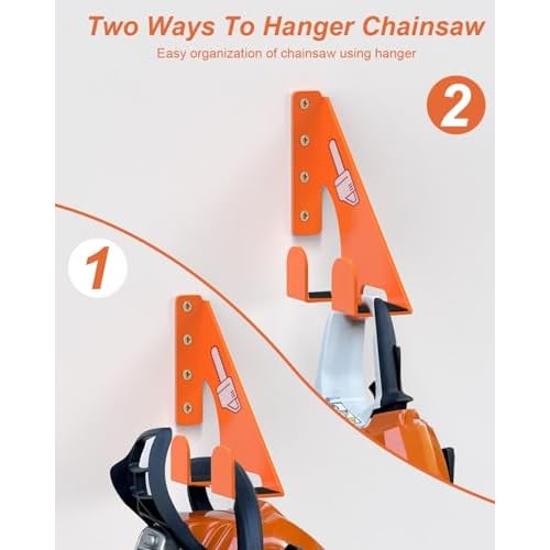 Chainsaw Holder -2 Pack- 180LB Heavy-Duty Alloy Steel Wall Mount Set, Chainsaw Accessories, Universal Fit for Stihl, Husqvarna, Echo Saws, Rust-Proof & Space-Saving Design (Garage, Workshop)