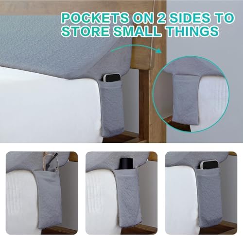 SLIGUY Full Size Bed Wedge Pillow Headboard Pillow Mattress Wedge Bed Gap Filler Fill The Gap (0-7") Between Your Headboard and Mattress for Sleeping Backrest Pillow（Grey 54"x10"x6"