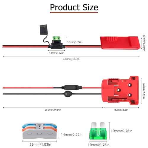 2 Pack Power Adapter Wheel Compatible with Milwaukee 18V,Power Battery Wheel Conversion Kit with Switch, Fuse & Wire Terminals, 12AWG Wire, Power Connector for DIY Rc Car Toys and Robotics