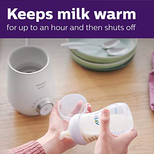 Philips Avent Warming Bundle with Anti-Colic baby bottle with AirFree Vent 4 Ounce 4 Pack + Fast baby bottle Warmer