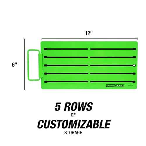 OEMTOOLS 22389 Pro Magnetic Socket Tray, Customizable Ratchet Organizer, Adjustable Drive Studs, Portable Socket Set Organizer, 5 Row Socket Organizer