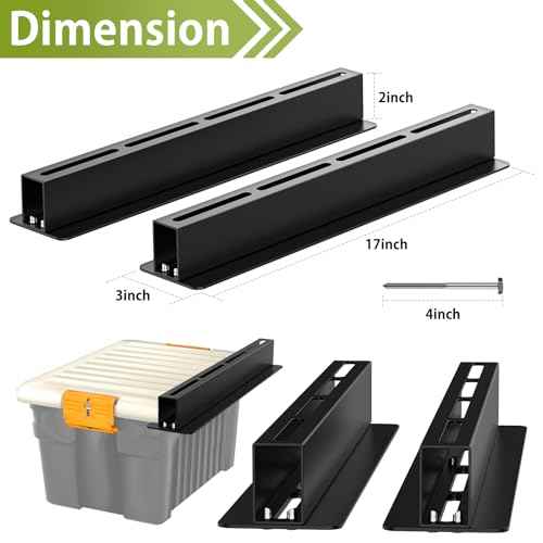 Heavy Duty Ceiling Storage Rack,Overhead Garage Storage Rack,Powder Coated Tote Storage Racks for Garages, Sheds, Storerooms (6 PCS, for 5 Bins)
